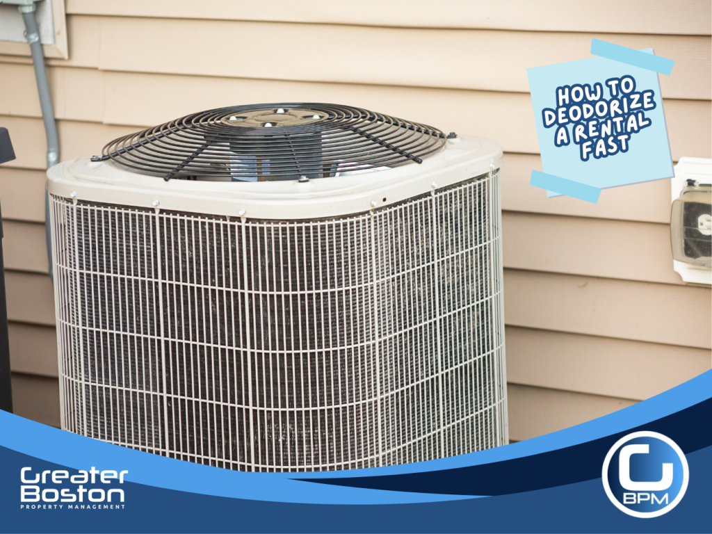Dirty outdoor HVAC unit potentially spreading odors in a rental property