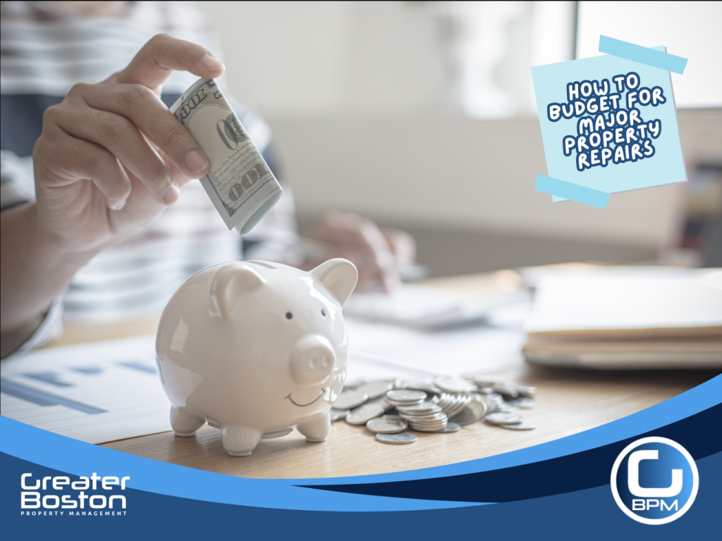 Saving money in a piggy bank for emergency property repairs as part of a landlord and homeowner budget plan"