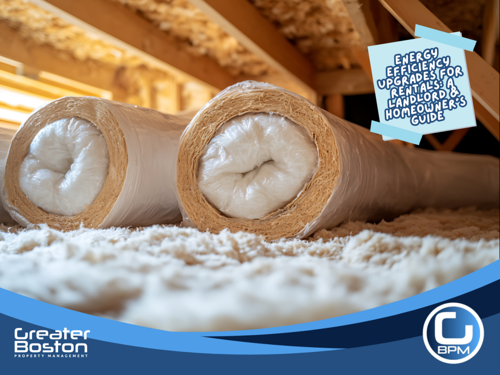 Rolls of attic insulation for improving rental property energy efficiency and reducing heating and cooling costs